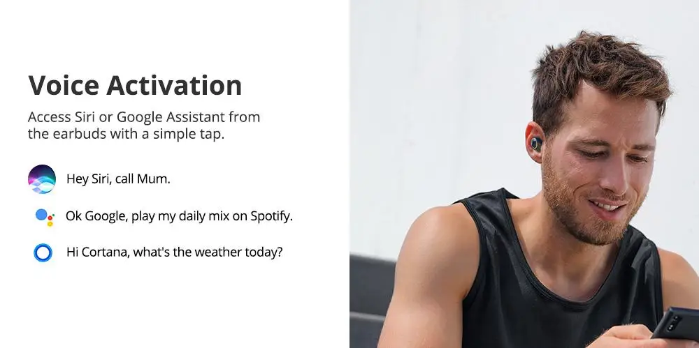 Tronsmart Onyx Neo TWS Earpiece Bluetooth 5.0 Earphones Sport Earbuds Headset With Mic For smart Phone Xiaomi Samsung Huawei LG - ANKUX.COM