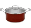 High quality and hot sale 8PCS RED ceramic stainless steel dinning cookware (JL-08100)