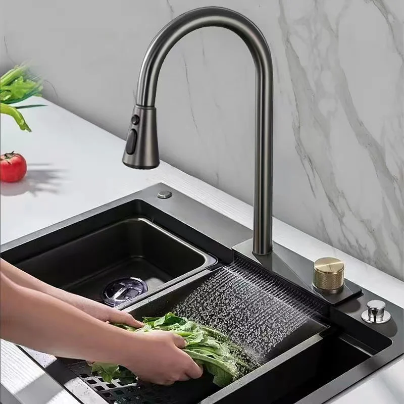 Lefton Kitchen Sink Set With Rainfall Faucet Pull Kitchen Sink Sets   H8f2ed62b716344fab78c6b33b1a307e4E 