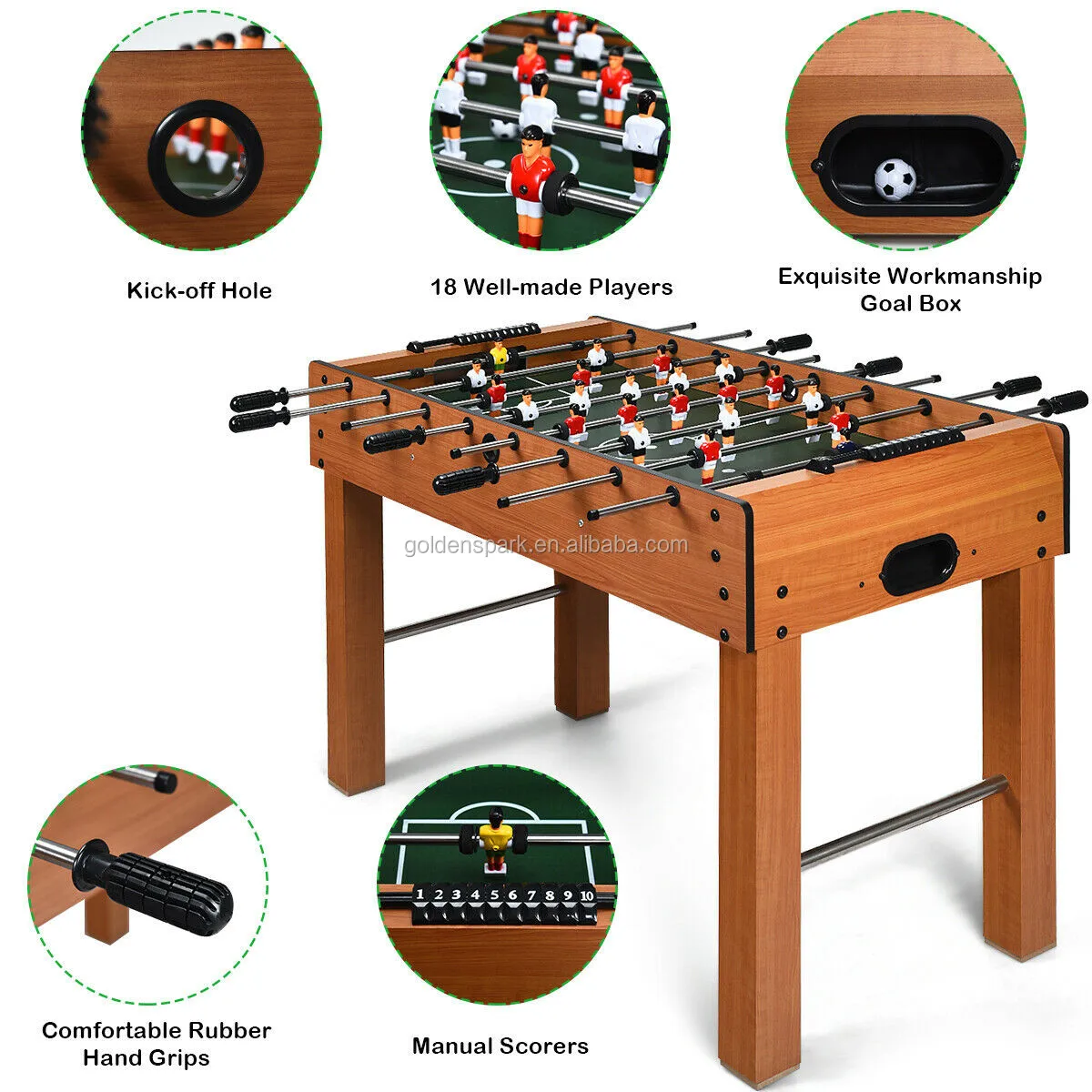 Adults Families Competition Sized Recreational Foosball Games for Arcades Bars Parties Family Night LUARANE 48 Foosball Table Indoor Multi Person Table Soccer Game w/ 2 Balls 