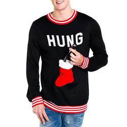 New Design Sweaters Men Christmas Round Neck Loose Pullover Sweater