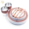 Nicro Party Wedding Supplies 175 Pcs Rose Gold Plastic Tableware Set Included Plates Cups Forks Knives Spoons
