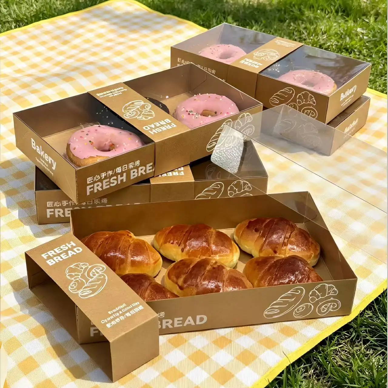 Crossaint Box Croissant boxes, croissant takeout boxes, kraft paper boxes for ...