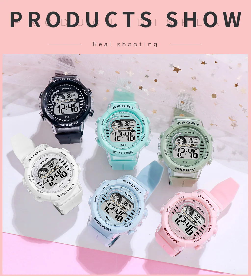 SYNOKE children cute watches 9631 silicone PU band kids gift watch waterproof watches