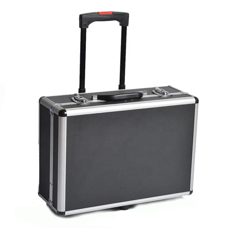 
Black Color Trolley Case For Multi Function Lock Aluminum Storage Tool Box 