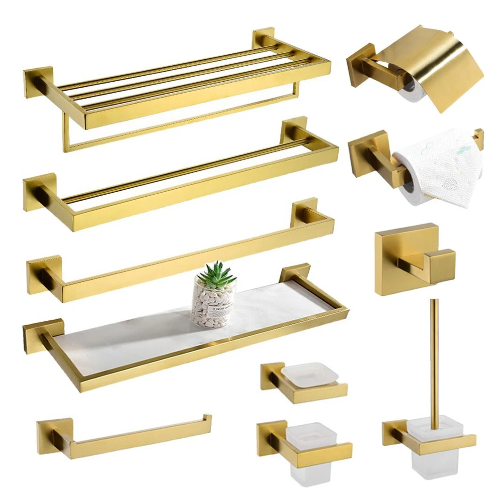 Luxury Morden Brushed Gold Washroom Accessories Toilet Bathroom Accessory Set Buy Luxury