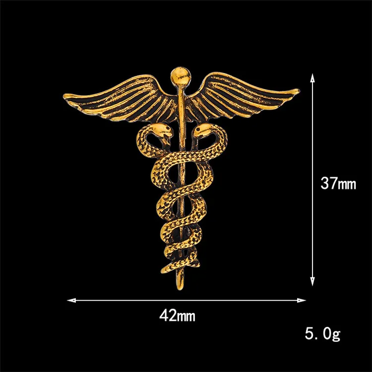 Medical Symbol Caduceus Nursing Metal Badge Brooches Lapel Pin For ...