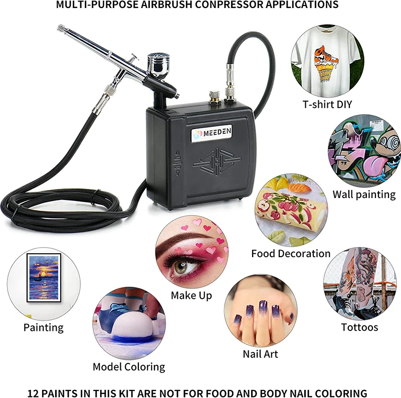 Meeden Airbrush Kit With Airbrush Paint Set,Portable Air Compressor Set