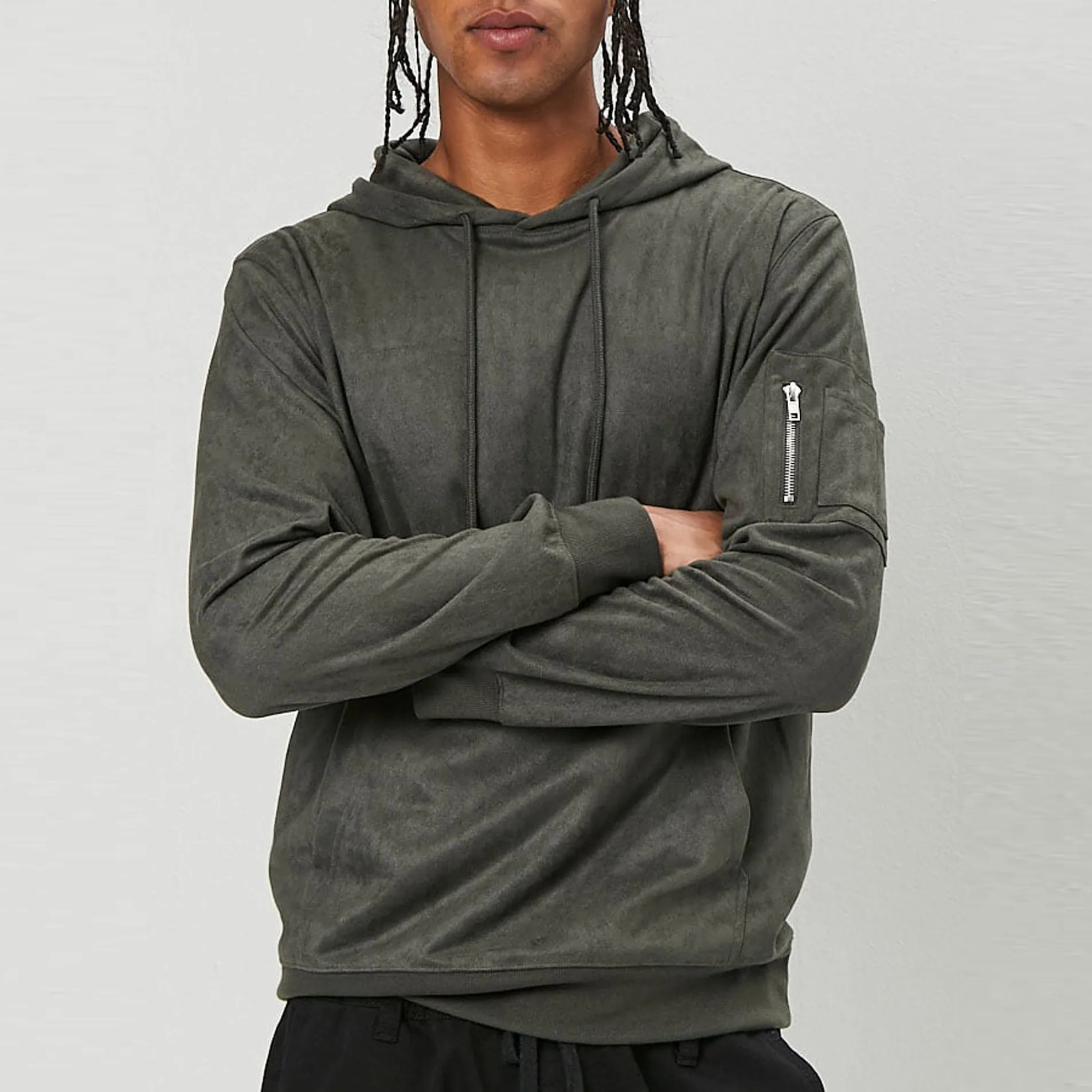 suede hoodie mens