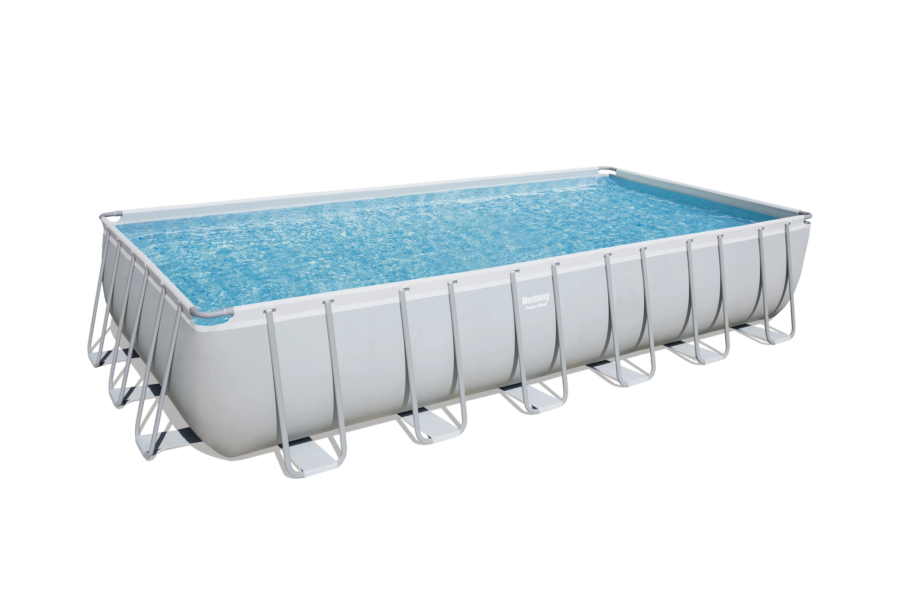 Bestway 56475 Power Steel Above Ground Pool Set Rectangular Plastic ...