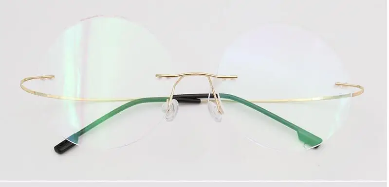 Star Style Ultra-light Memory Titanium Rimless Round Myopia Eyeglasses Optical Glasses Frame Men Women Eyewear