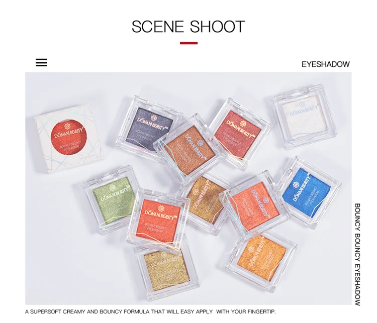 Domani Beauty Long Lasting Gold Custom Private Label Glitter Loose Pigment Cheap Red Makeup 11colors Single Eye Shadow Eyeshadow