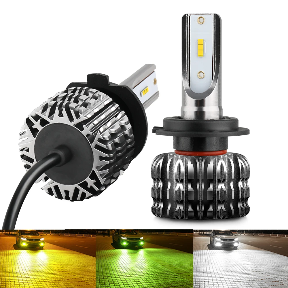 New 24 Volt Accessories Auto Cheap K1 Limen Yellow Replacement H7 9004 fog light Dual Color Led Headlight bulbs H4 Head Lamp