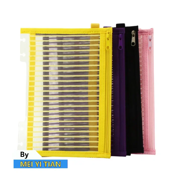 A5 B6 Zipper Envelope Pouch Bag For Disc Mushroom Hole Planner Journal