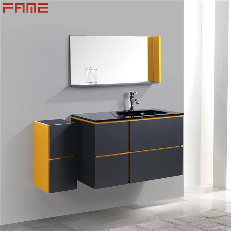 Hangzhou Fame Modern Memphis Style MDF Wall Mounted Bathroom Vanity Cabinet Combo