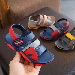 Summer Middle Children Sandals Boy Soft Soles Anti-Slippery Shoes Fashion Outdoor Casual Beach Shoes Children Sports Sandals