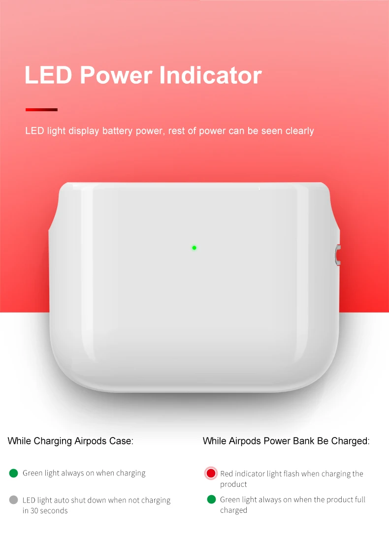 New gadget Mini power bank for airpods slim portable charging case for ipad series white color emergency charger 700mAh - ANKUX.COM