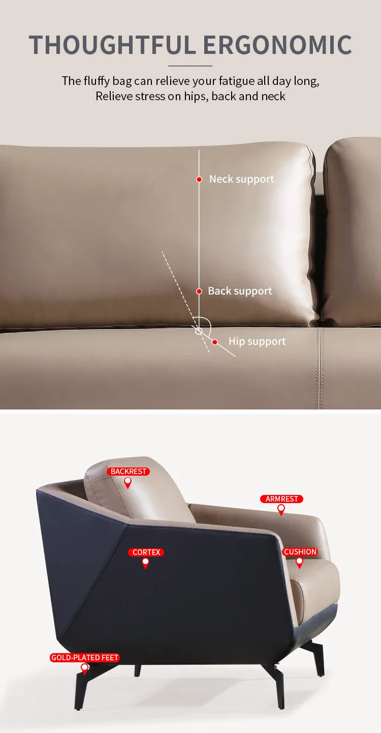 Pengpai Nice Design Office Furniture Set Modern 4 Seater Sofa