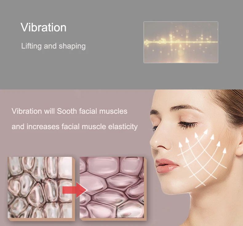 Brand new face slimming lifting skin rejuvenation face lifting device ultrasonic facial massager