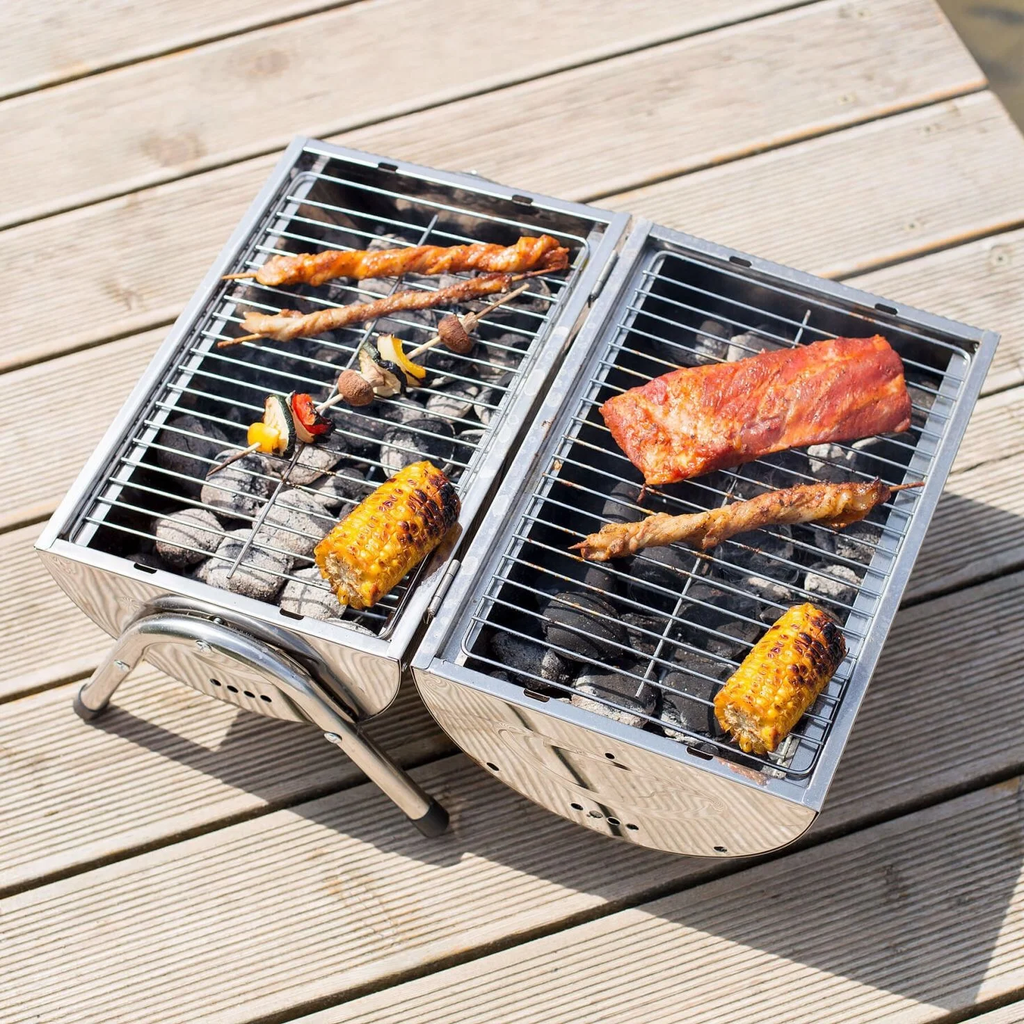 Portable Charcoal Bbq Grill Easily Assembled Foldable Collapsible