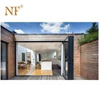 Sistema de porta deslizante dobr&aacute;vel porta bifold de vidro de alum&iacute;nio