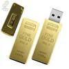 Metallic gold bar 2.0 3.0 USB flash memory 8GB 16GB 32GB 64GB free design LOGO