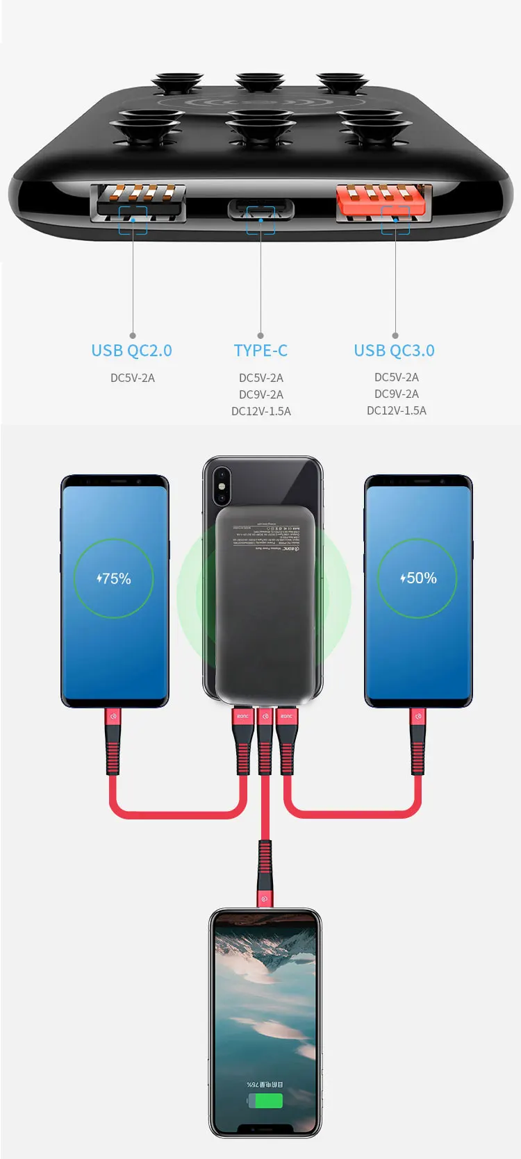 Fast Charging Best PVC Board Qi Shared Magnetic Custom Logo Laptop Portable Disposal Mini Mobile Charger Wireless Power Bank - ANKUX.COM
