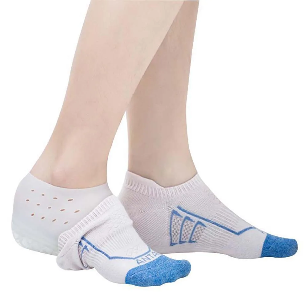 Unisex Invisible Height Increase Silicone Socks Gel Heel Pads Heel