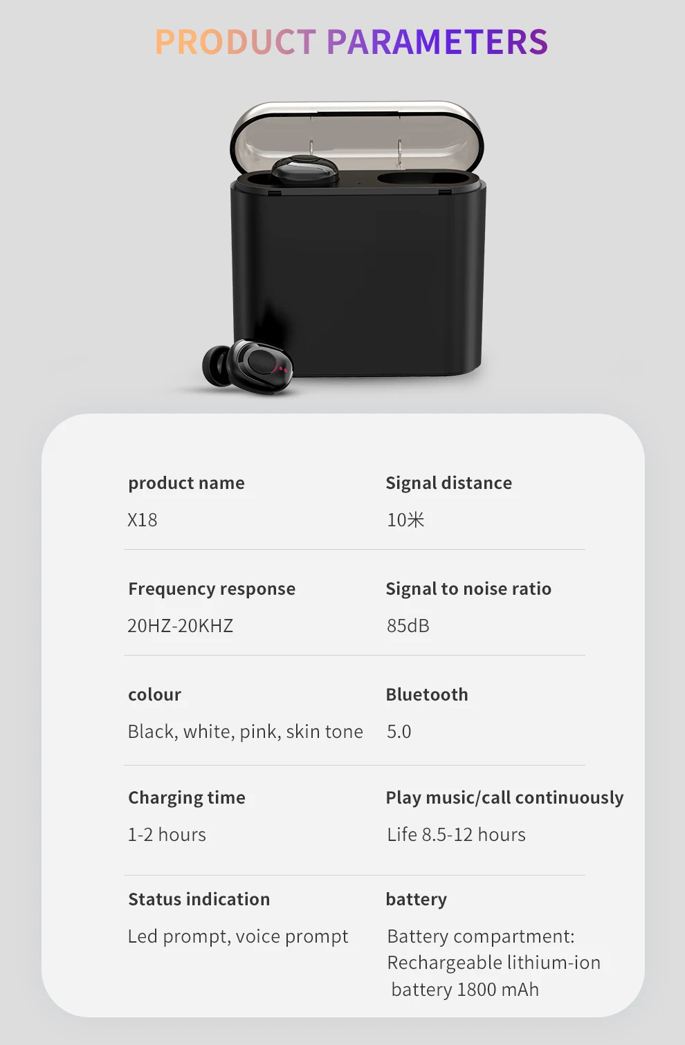 2019 Best Christmas gift Single Ear X18 TWS Button Wireless BT Earphones, BT5.0 Charging Bin Stealth Sports Headphone - ANKUX.COM