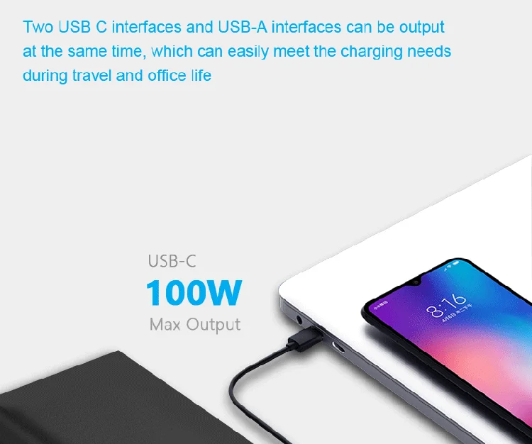 2021 electronic Portable Charger 26800mAh mini powerbank 30000mah 100w 130w max - ANKUX.COM