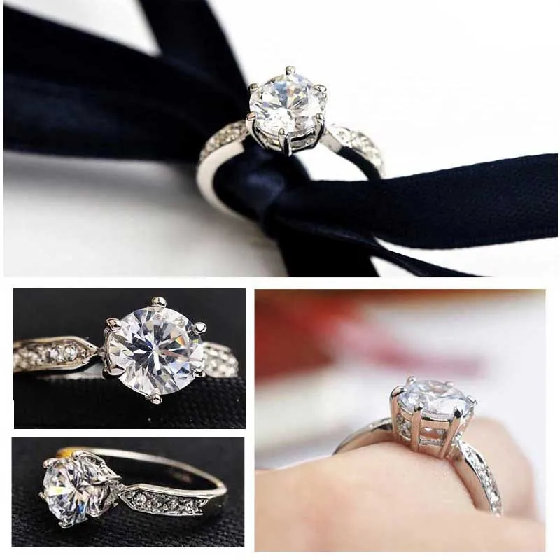 Anillo De Compromiso De Joyas De Cristal De Piedra De Alta Anillo De Compromiso De Joyas De Cristal De Piedra De Alta
