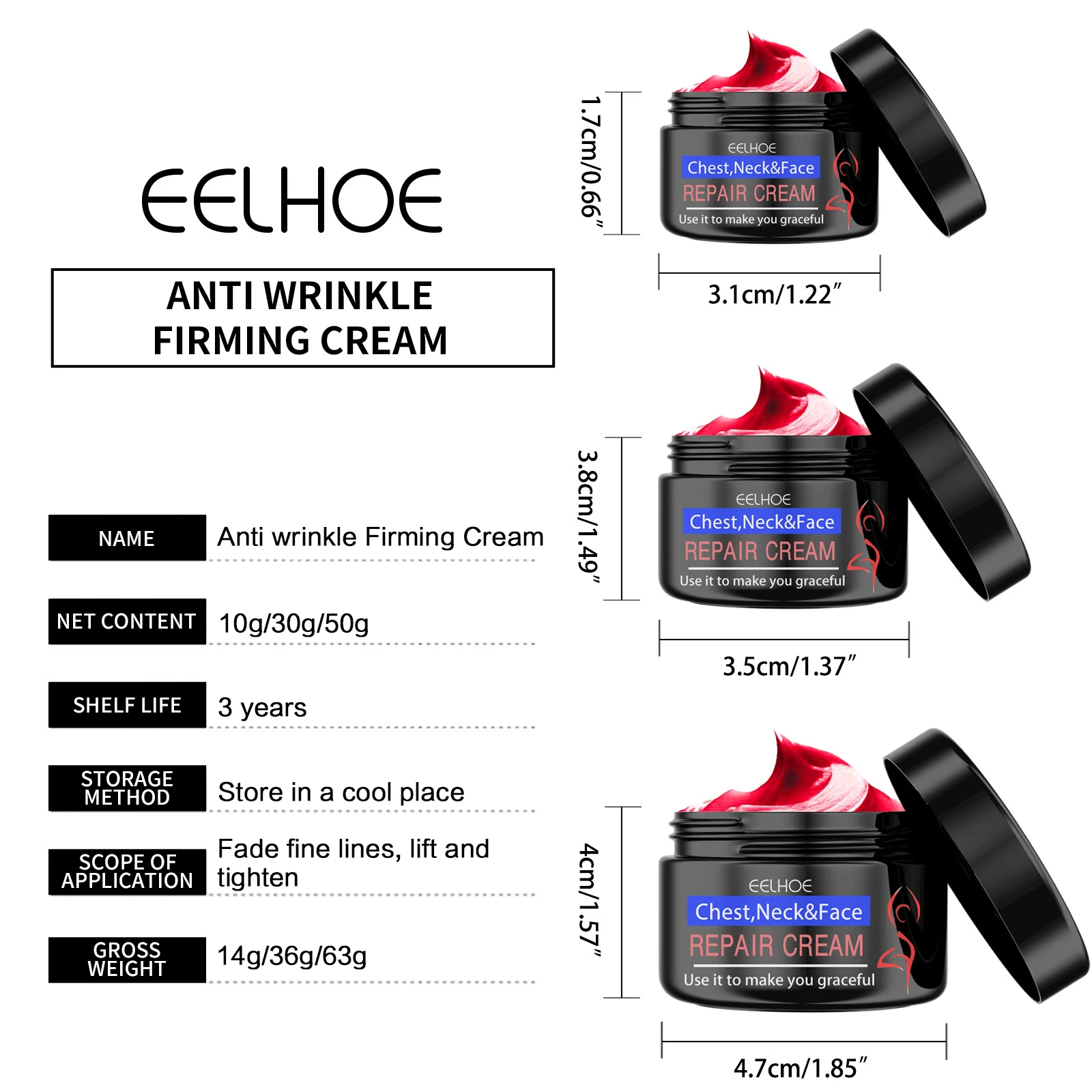 Eelhoe Oem Anti Aging Face Cream Remove Wrinkle Firming Skin Care Hyaluronic Acid Moisturizing 2703