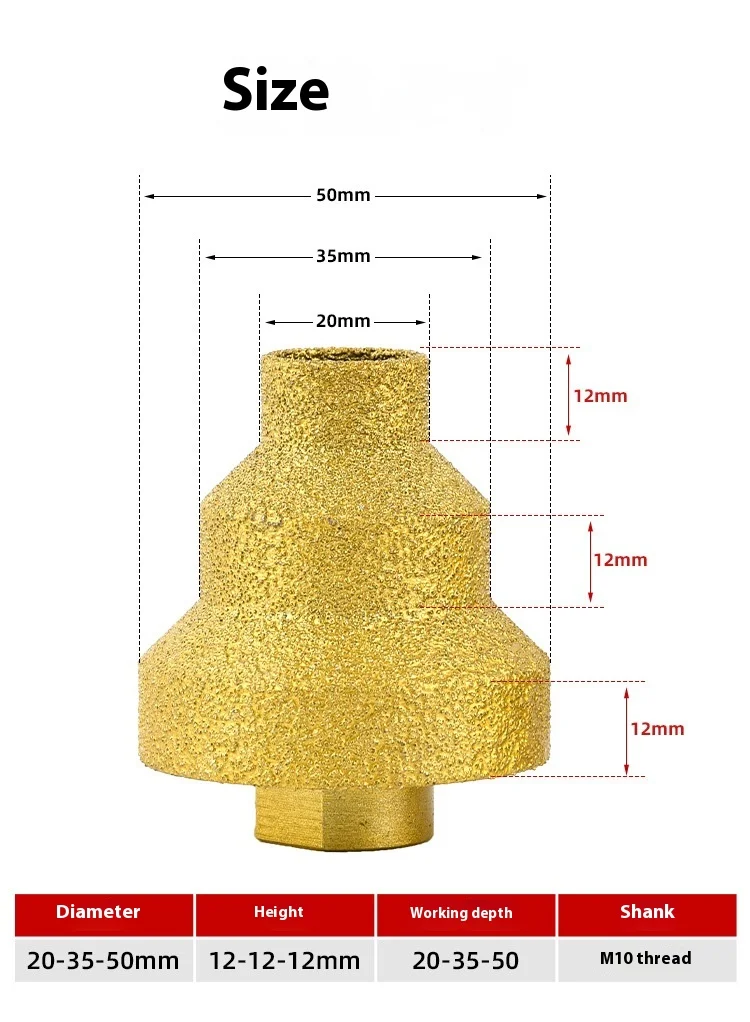 Wholesale Brazing Multi-Layer Cone Remyer Diamond Tile Marble Opening Trimming Concrete Chamferer CNC 6mm for Plastic