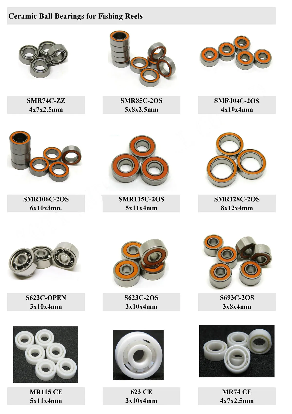 Smr104c2os Abec 7 Fishing Reel Hybrid Ceramic Bearings 3x10x4 5x11x4