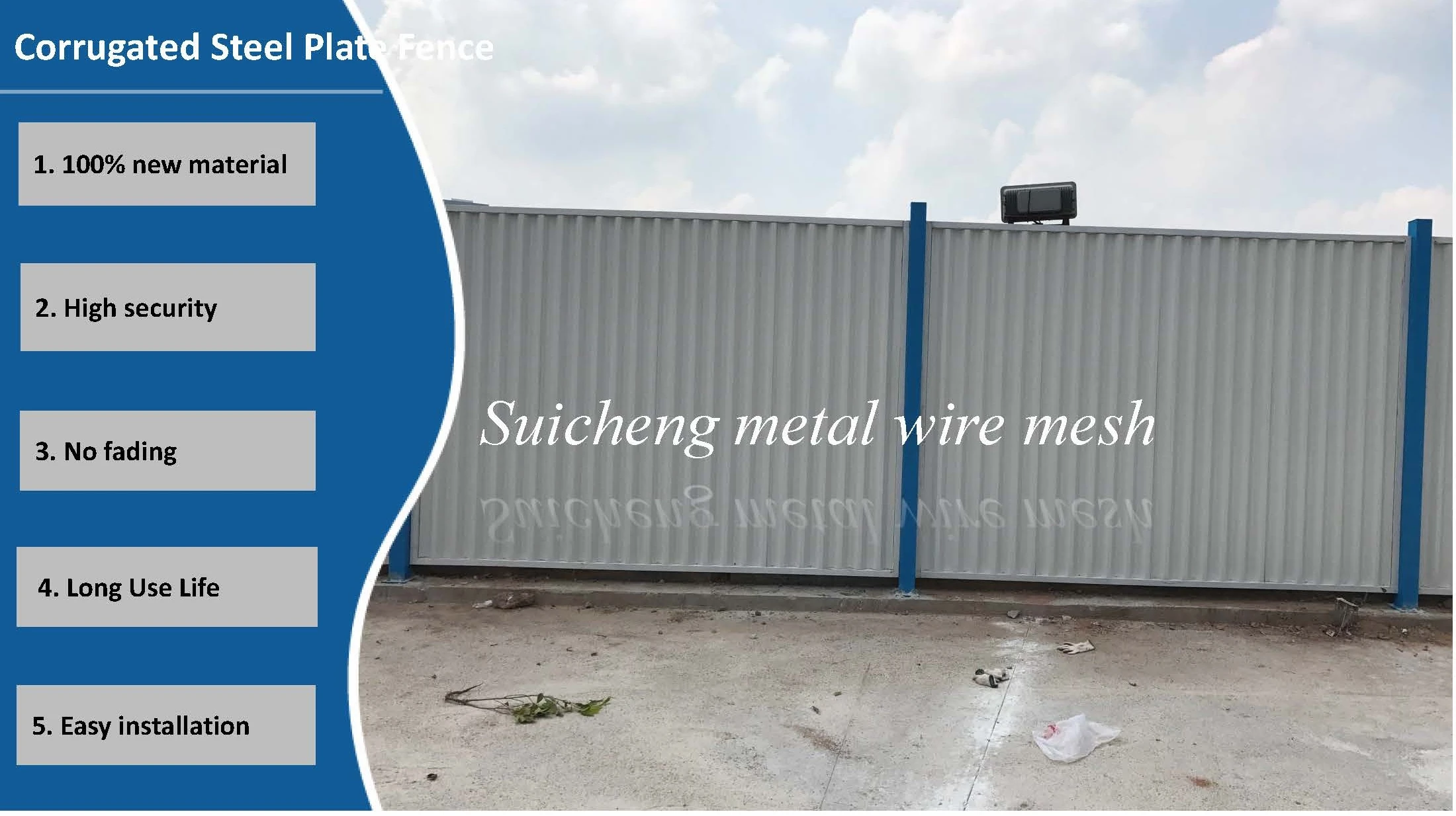 Guangzhou Factory Corrugated Steel Construction Hoarding Temporary ...