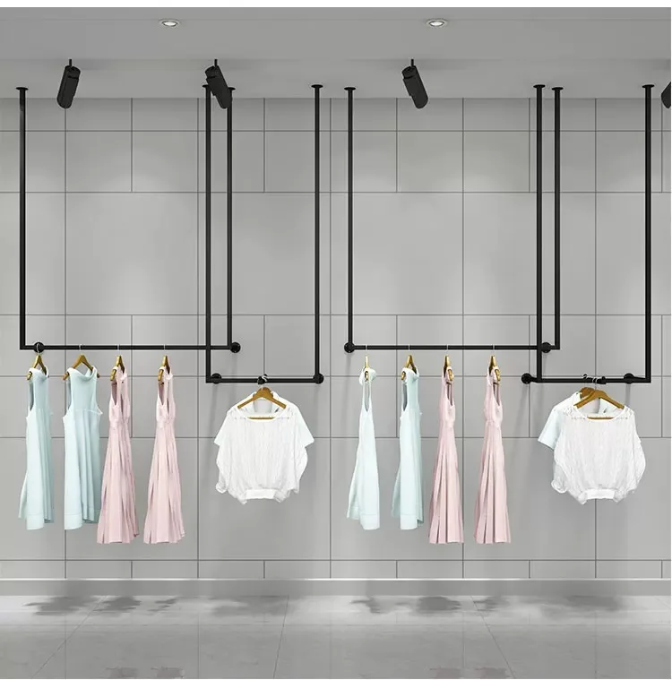 Luxury Clothing Store Equipment/wall Mounted Clothes Hanger Rack/clothes Shop Decoration For