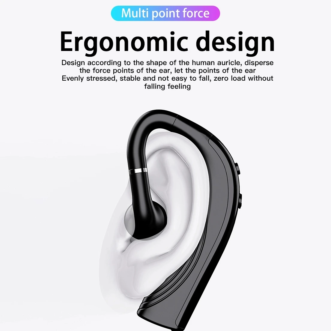 Wireless Headphones Handsfree HD Call Ear-hook Earphones Business Bluetooth 5.0 Headset With Mic For Driver Sport - ANKUX.COM