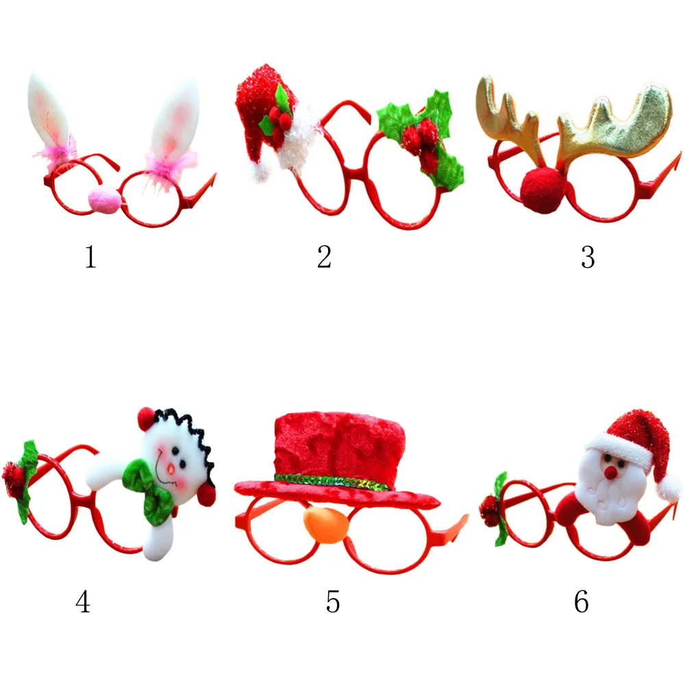Christmas Glasses Frame Cute Kids Adult Ornaments Decor Evening Party Toy/ 