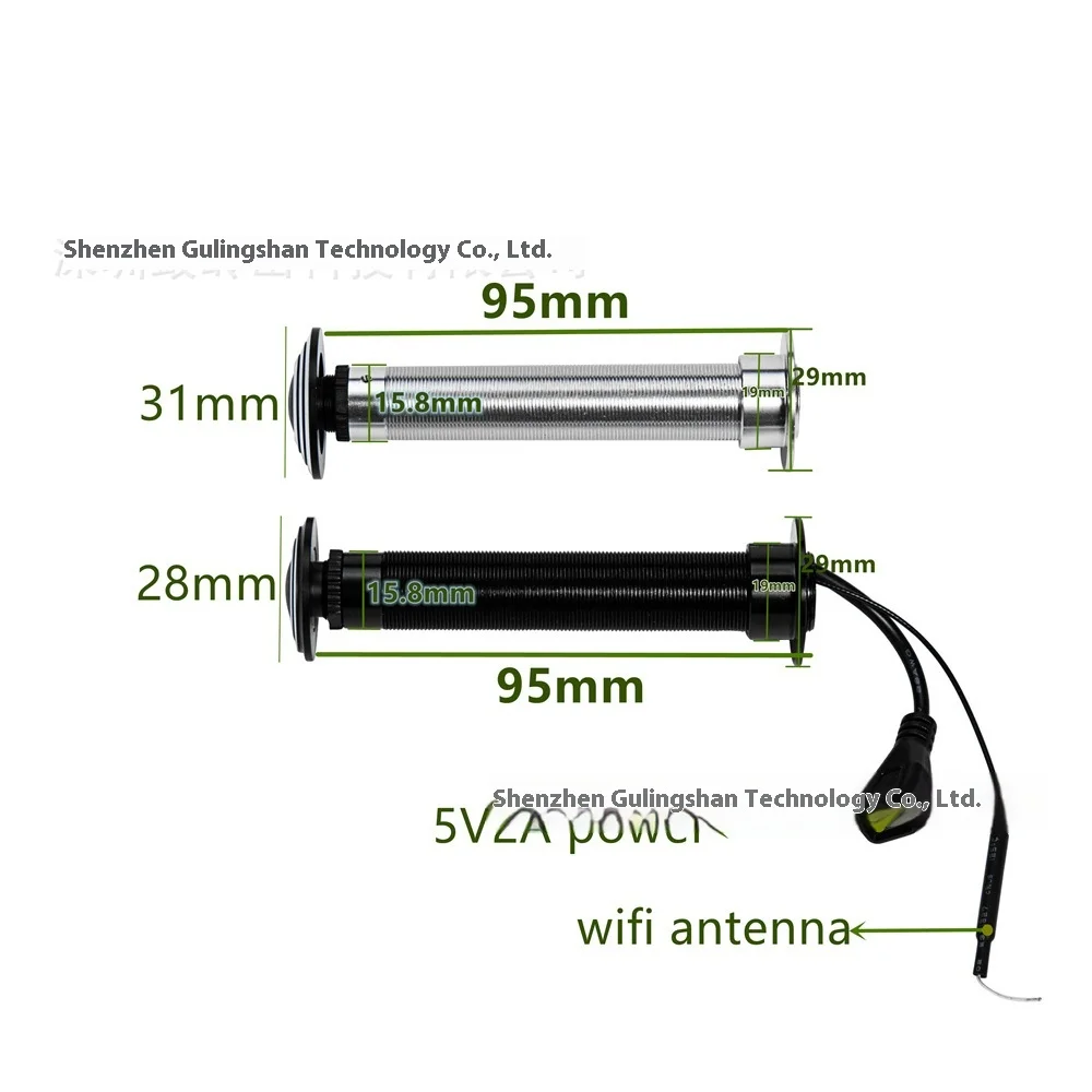 图雅智能5g双频IP摄像机15.8毫米夜视，带光广角16毫米猫眼户外PTZ功能Wifi风格