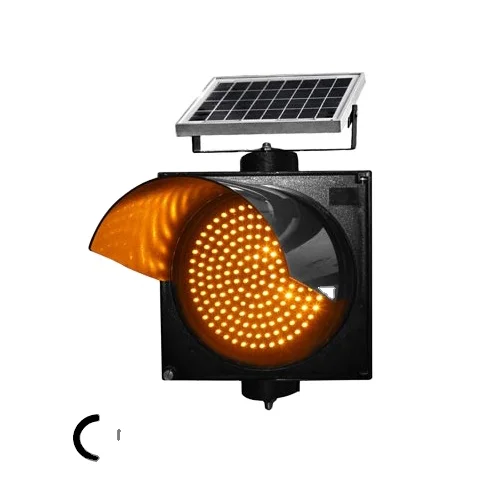 solar power amber flashing traffic signal light head