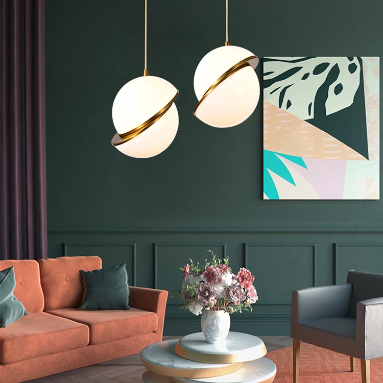 Smart design LED sphere light steel and PC ball pendant light ceiling E27 hanging light ceiling