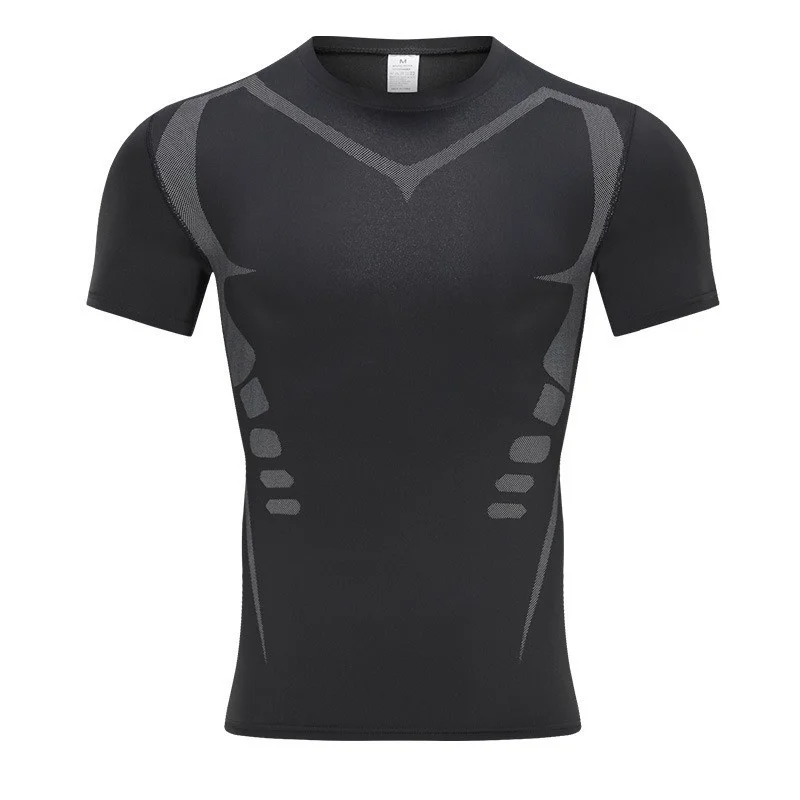 High Elasticity Quick-Drying Men's Compressed Fitness Cycling T-Shirt Popular Sports Bodysuit Long Sleeves Active Tops