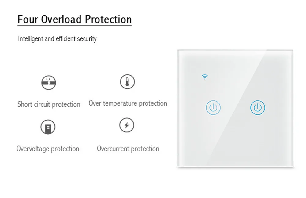 2GANG Switch/Smart Wireless Light Switch Zigbee Touch Switch Compatible with Alexa/GoogleHome/IFTTT - ANKUX.COM