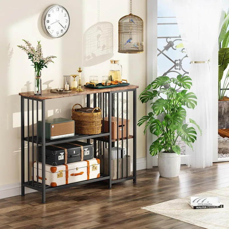 Living Room Sofa Porch Table Display Stand Three-layer Shelf Narrow ...