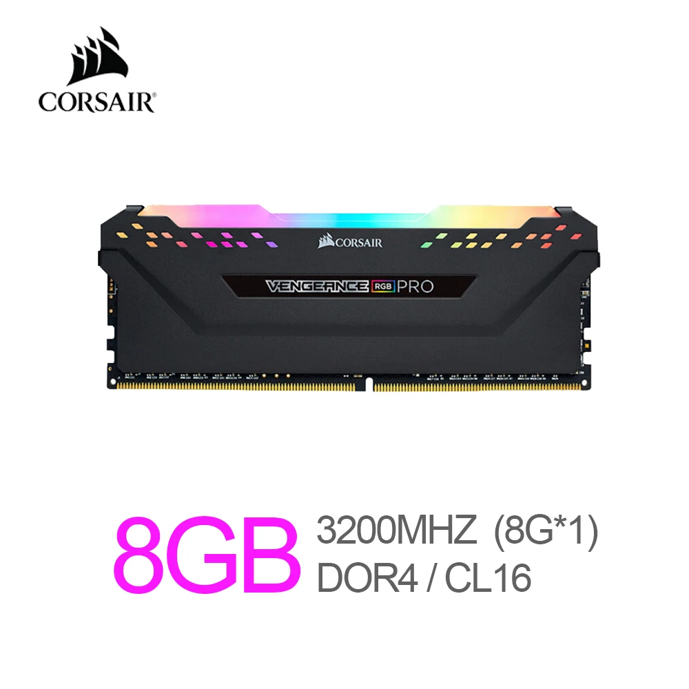 Corsair Vengeance RGB Pro 8GB (1x8GB) DDR4 3200 (PC4-25600) C16 Desktop Memory  Black