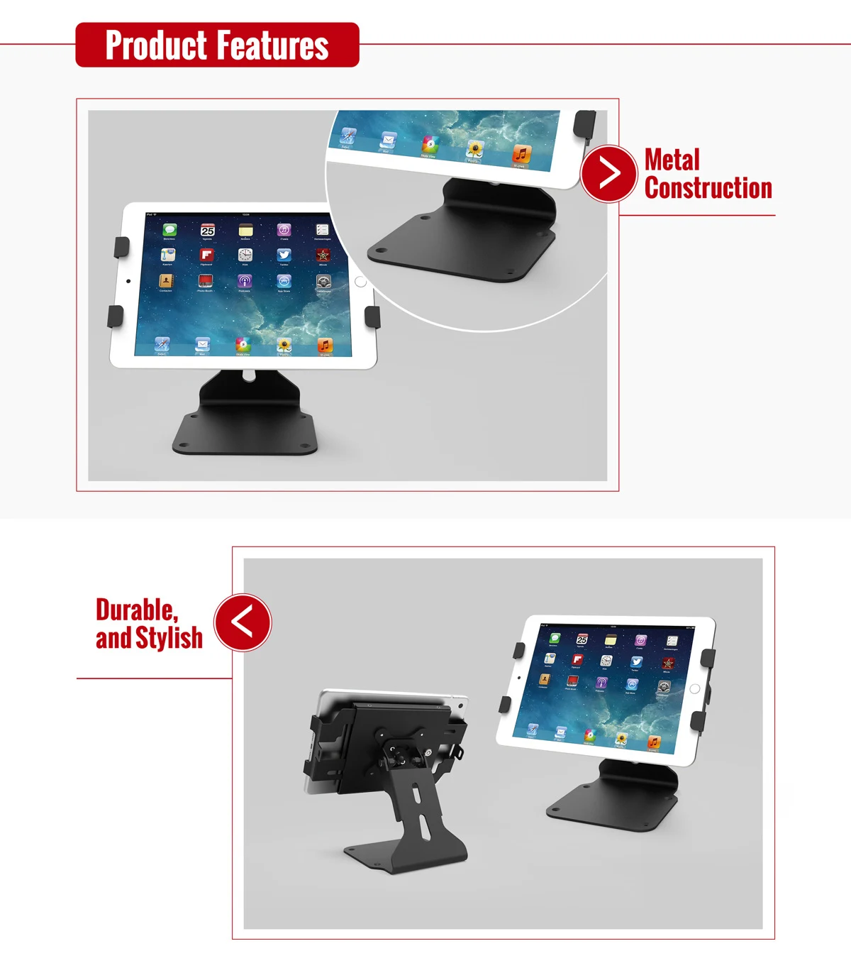 Metal Material Universal Tablet Stand For Ipad/samsung/pos