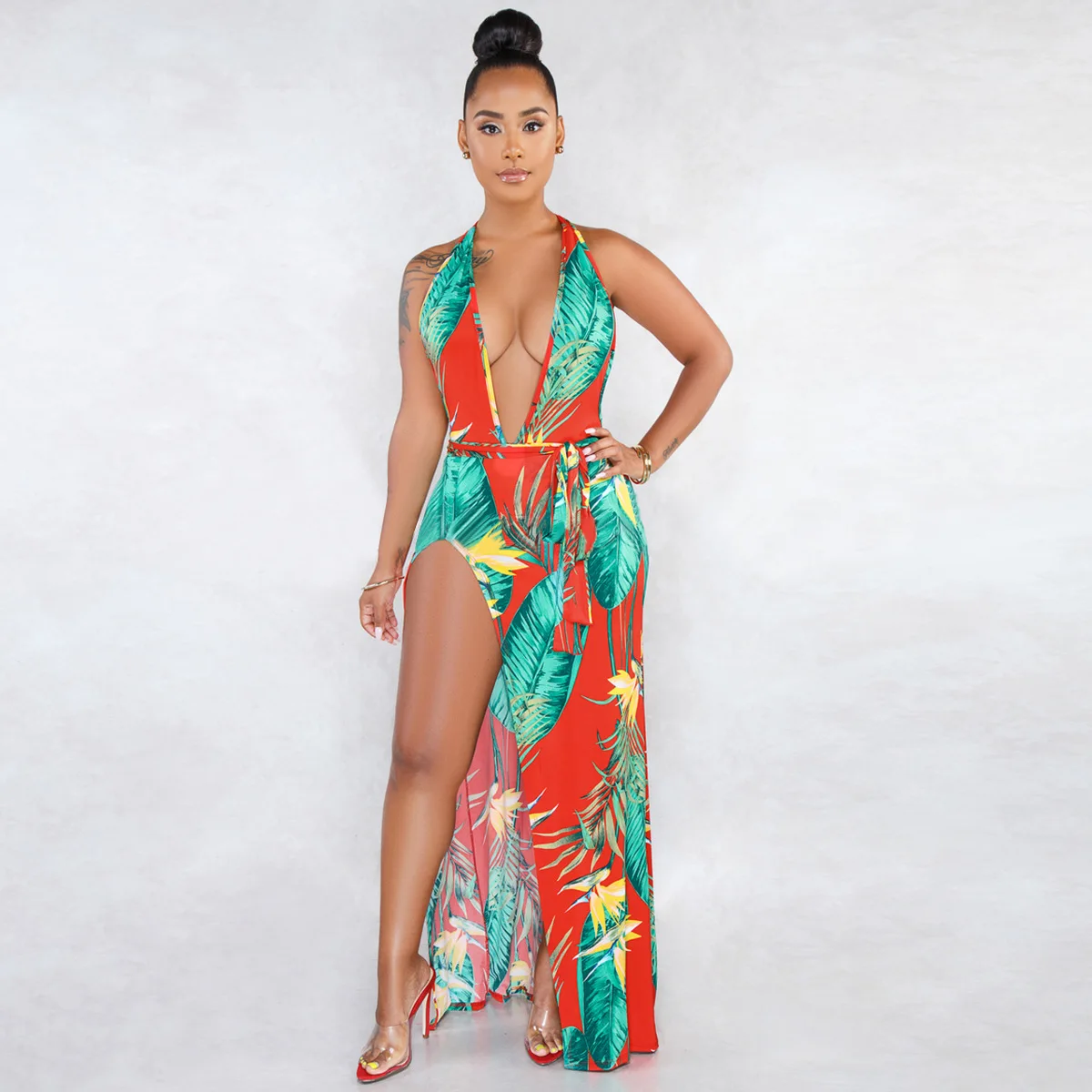 backless floral maxi dress