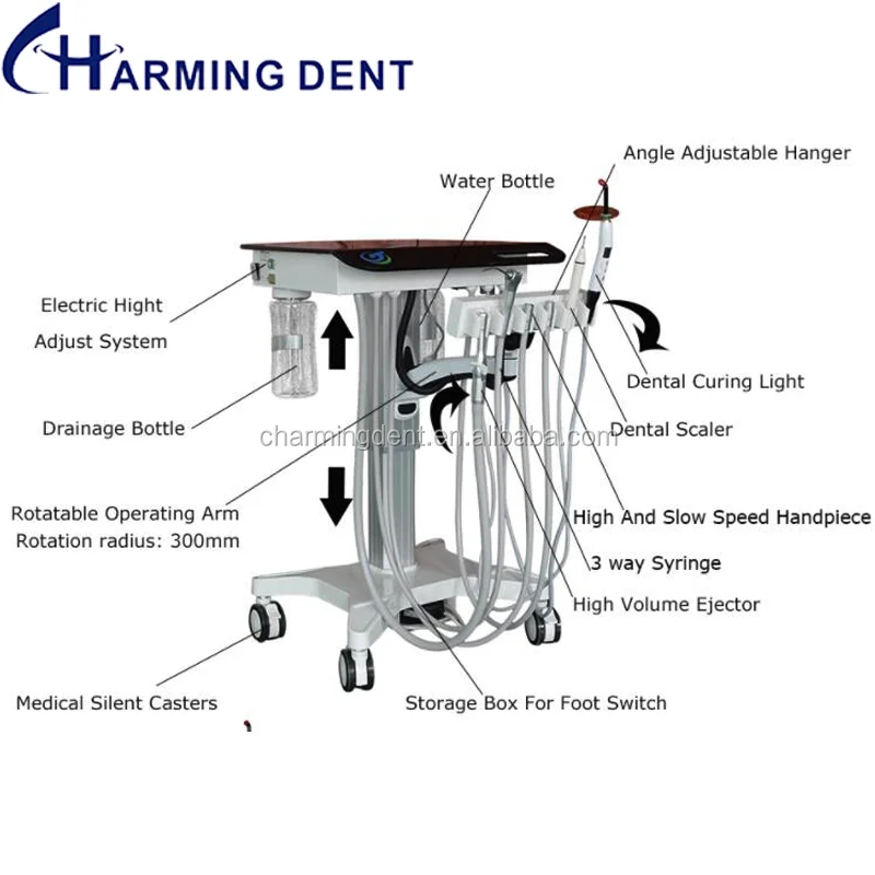 Dental Equipment Electric Delivery Cart / Dental Mobile Unit Cart