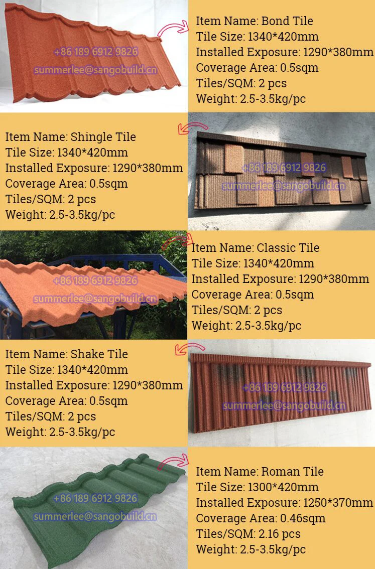 Interlocking Shingle Roof Tiles No Leaking Roofing Design Easy Installing Color Stone Coated