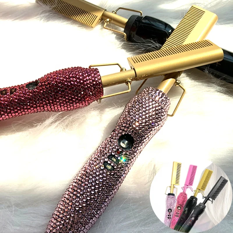 
Wholesale Custom Copper Electric Hair Brush Hair Comb,Professional Best Private Label Flat Iron Hair Straightener Brush Hot Comb 